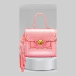 Coral pink fringe flap handbag