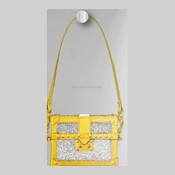 Gold glitter chain shoulder bag