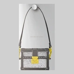 Black and silver glitter chain shoulder bag