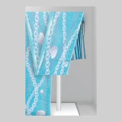 Pale blue patterned fabric wrap
