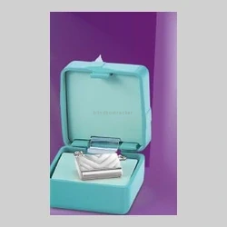 Aqua jewelry case with silver accessory