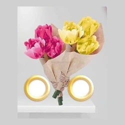 Yellow wrapped flower bouquet