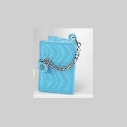 Blue quilted chain clutch
