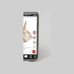 Black smartphone with fashion social feed