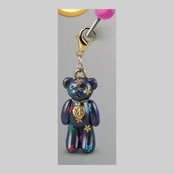 Blue teddy-bear keychain charm
