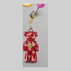 Red teddy-bear keychain charm