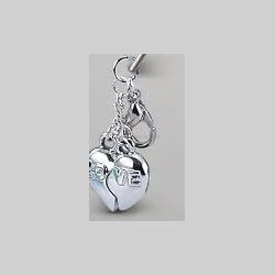 Silver heart keychain charm