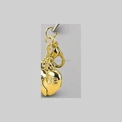 Gold heart keychain charm