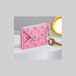 Pink embossed mini clutch with gold chain