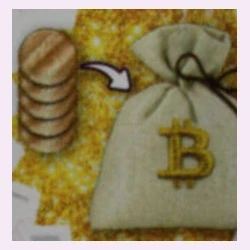 #090 Bitcoin Drawstring Pouch with Coins