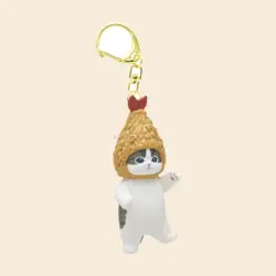 Tabby Cat Wearing a Tempura Shrimp Hood