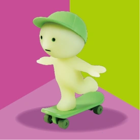 Smiski Skateboarding