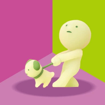 Smiski Walking Dog